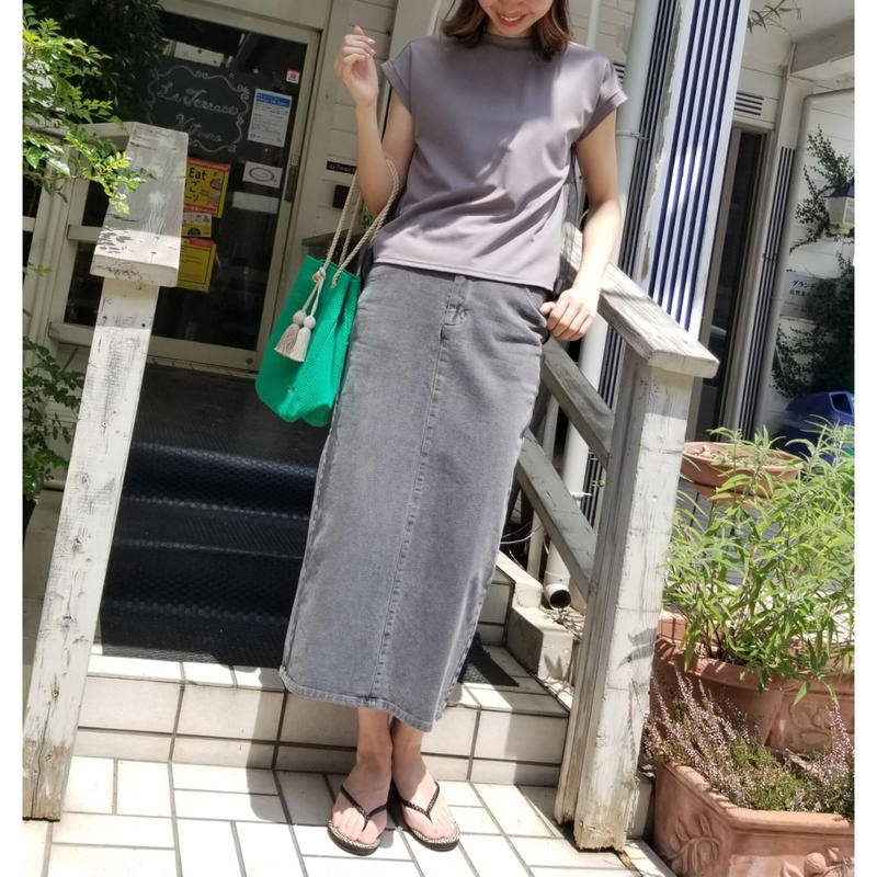 デニムカラータイトスカート パープル ブルー グレー Huntress