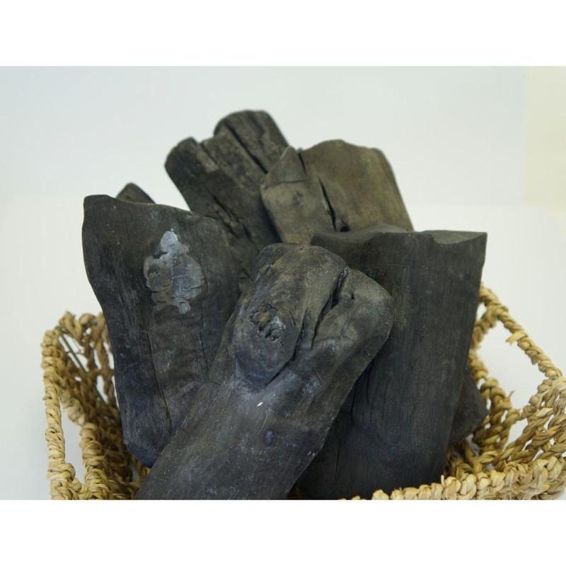 インテリア備長炭 おしゃれ 消臭 除湿 浄化用 極太サイズ ５本プラス１本増量セット バスケッ