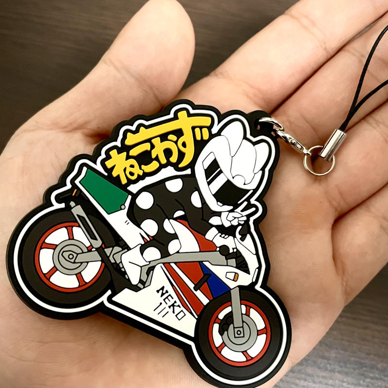 New ねこかず バイク ラバーキーホルダー ねこかずstore