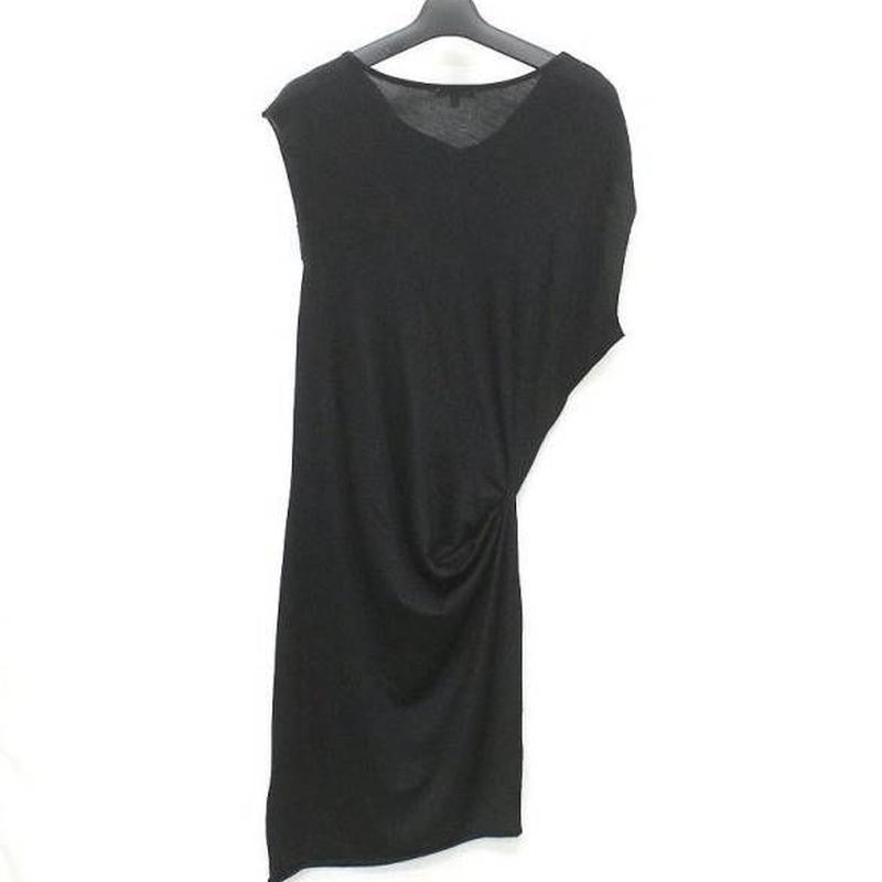 Helmut Lang ヘルムートラング アシンメトリー ウール ニット ワンピース 黒 ウー