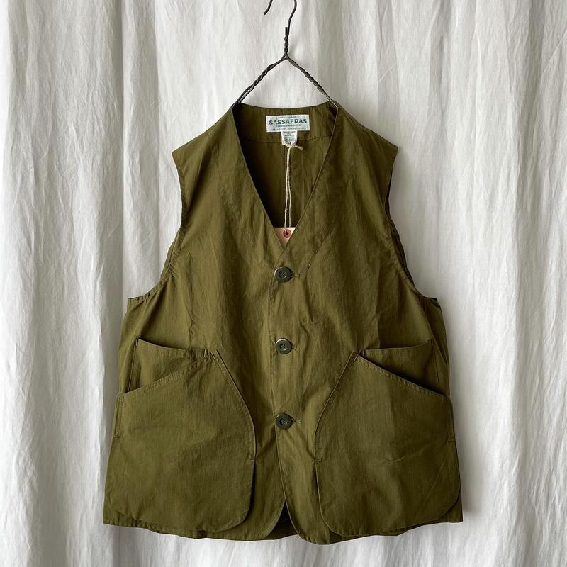 SASSAFRAS◇ベスト/S/コットン/カーキ | www.fortischennai.com