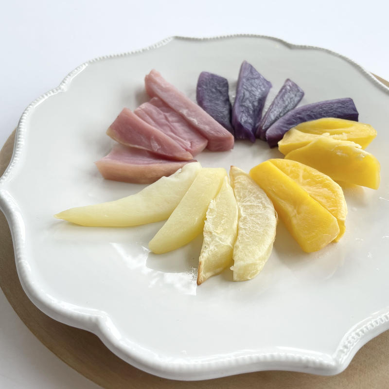 数量限定 てづかみ食べ野菜スティック うさぎ農園の カラフルじゃがいも Bebemes