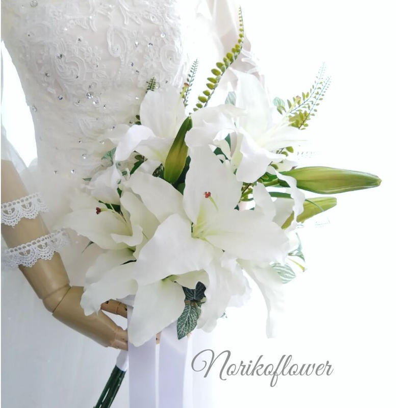ウェディングブーケ ユリの花 アーティフィシャル k68jmvz2 Godawaripowerispat Com