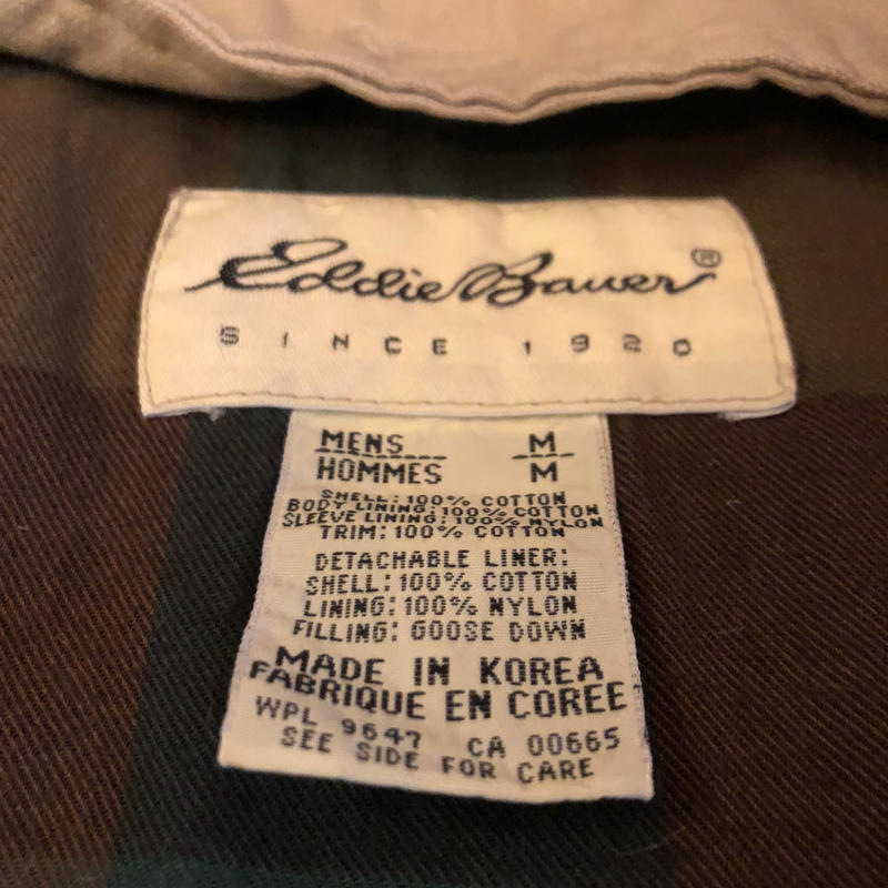 90 00 S Eddie Bauer ハンティングジャケット ダウンライナー付き 実