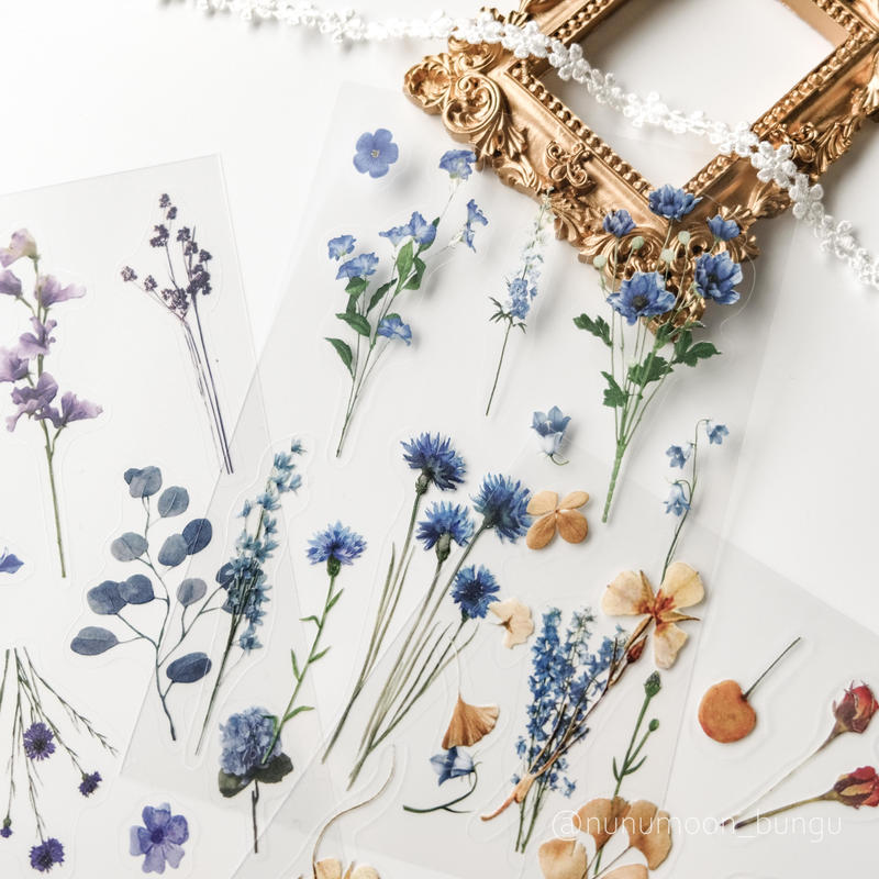 海外 透明シール 押し花 St042 Nunumoon 海外 透明シール 押し花 St042 Nunumoon