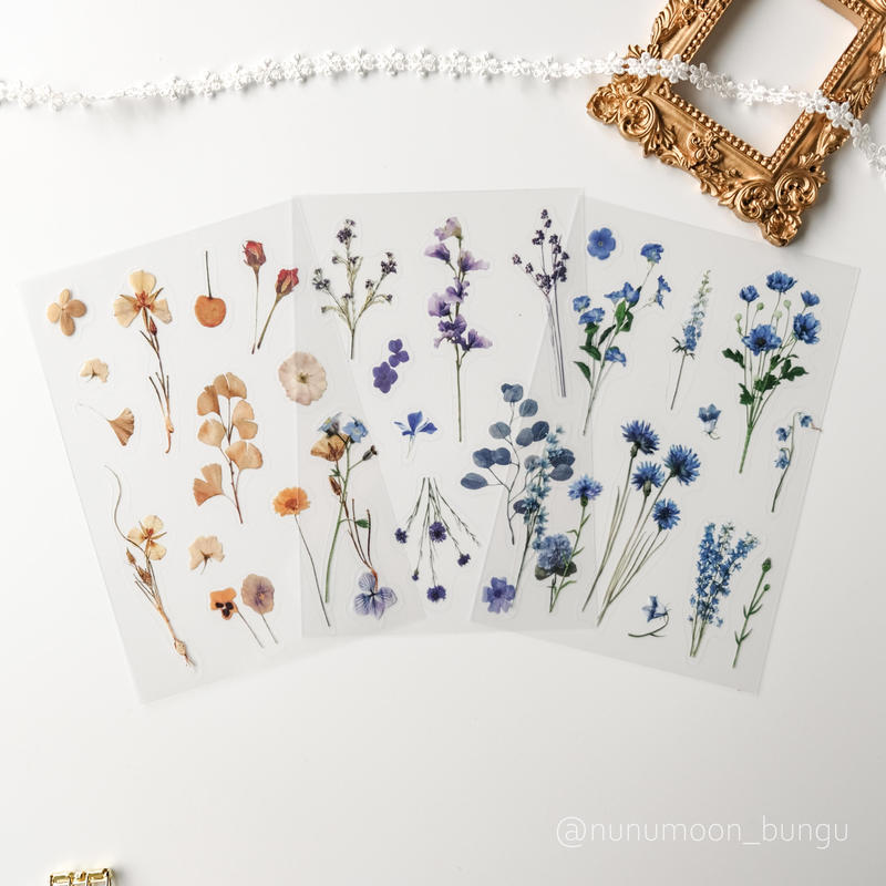 海外 透明シール 押し花 St042 Nunumoon 海外 透明シール 押し花 St042 Nunumoon