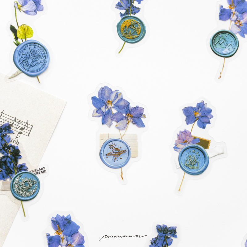 押し花のコラージュ風シール 30枚 Dream Flower Aw703 Nunumoon