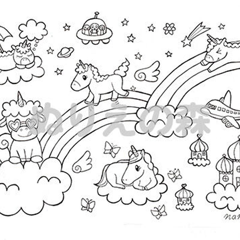 ユニコーンランド Nanaco エネルギーアート ぬりえの森