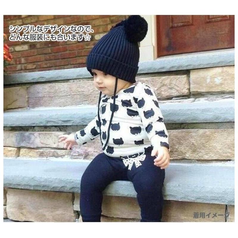 ベビー キッズ 帽子 ポンポン 耳付き ニット キャップ ミッキーマウス あたたか 3ヶ月