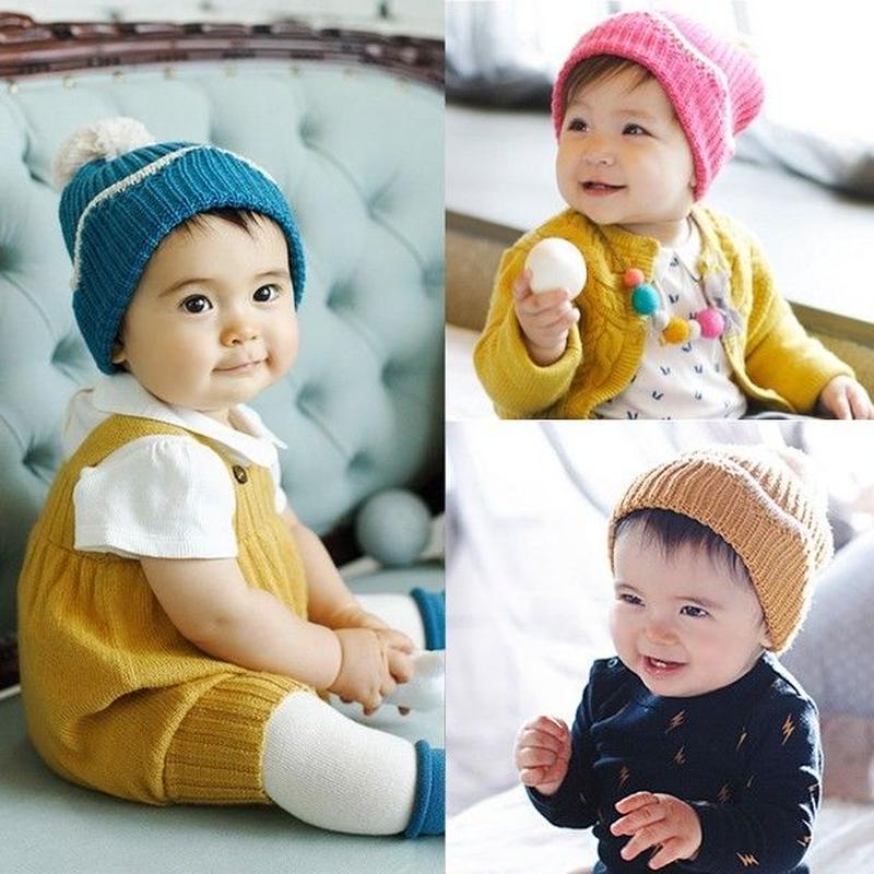 帽子 ベビー かわいい ポンポン キッズ ニット帽 秋冬 プレゼント 贈り物 ネコポス Khb