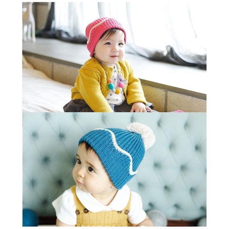 帽子 ベビー かわいい ポンポン キッズ ニット帽 秋冬 プレゼント 贈り物 ネコポス Khb