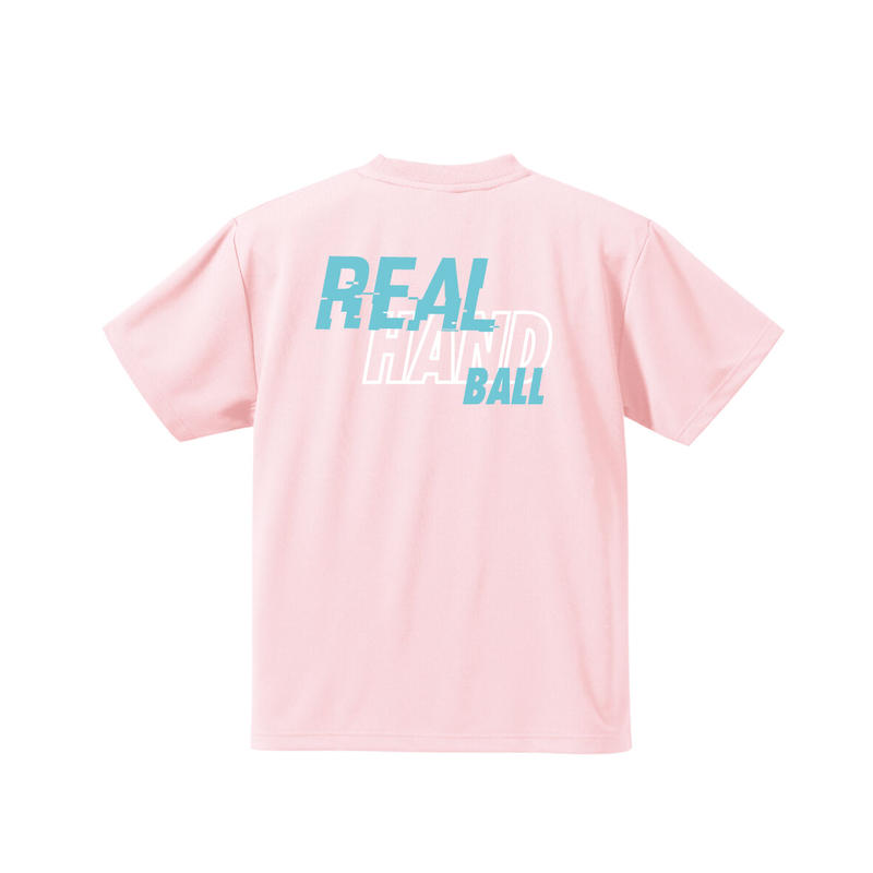 ビッグロゴ ドライtシャツ パステルピンク Real Handball ビッグロゴ ドライtシャツ パステルピンク Real Handball
