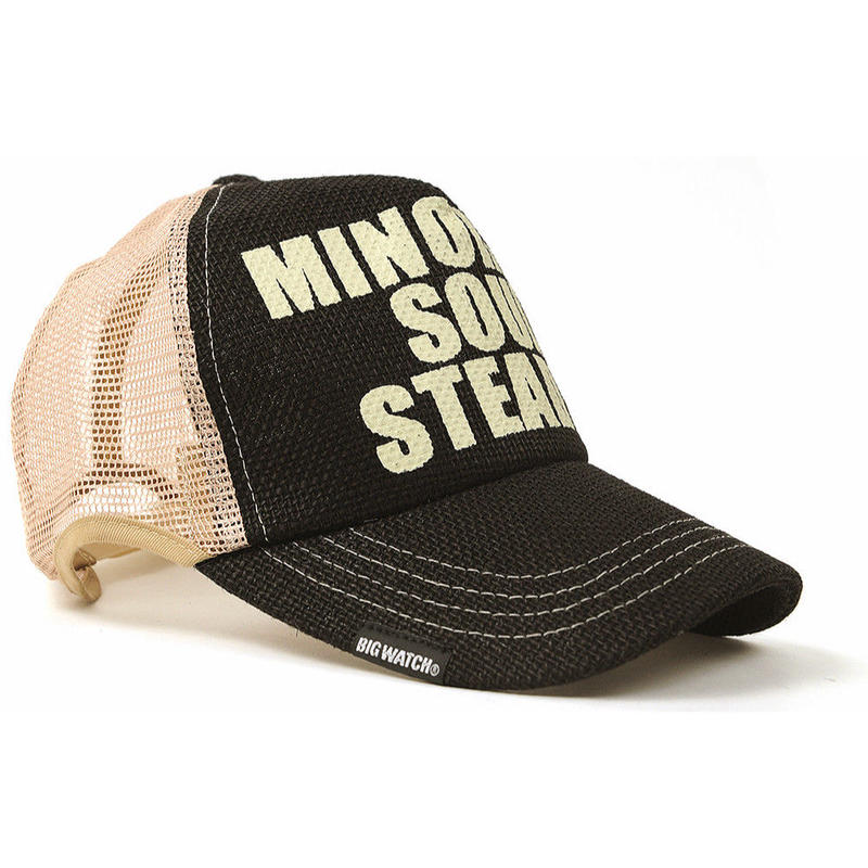 Cp 01r ヘンプラウンドキャップbigwatch ブラック ベージュ Bigwatch