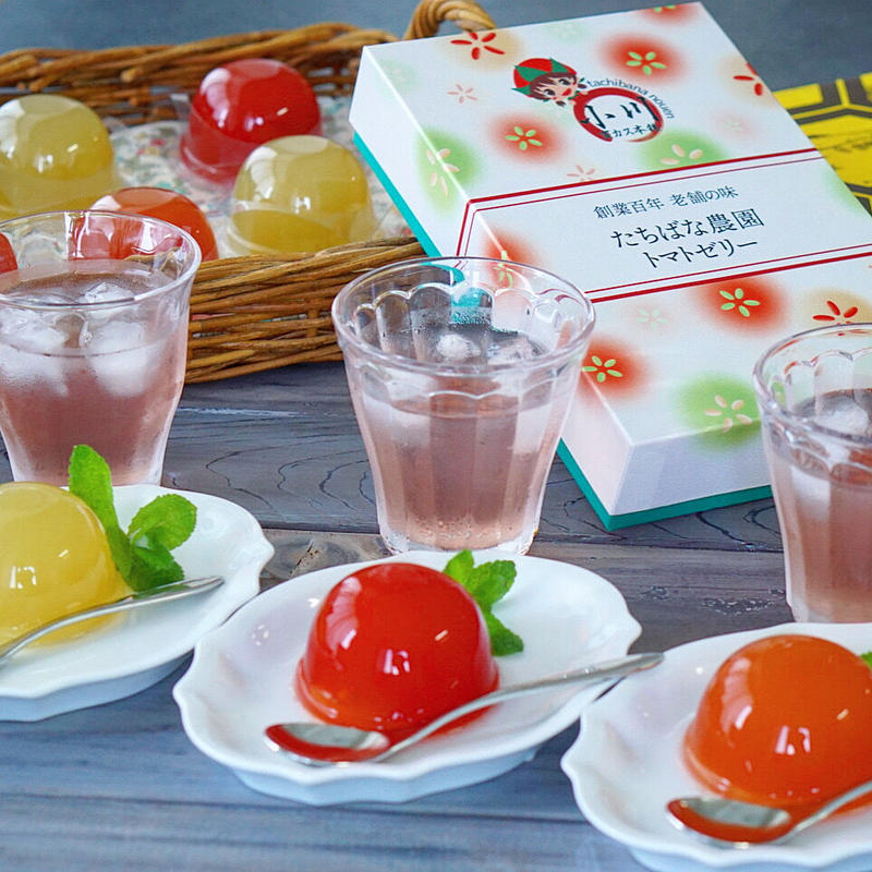 小川蜜カス本舗 たちばな農園トマトゼリー ３個入り 緑 赤 濃赤 たちばな農園