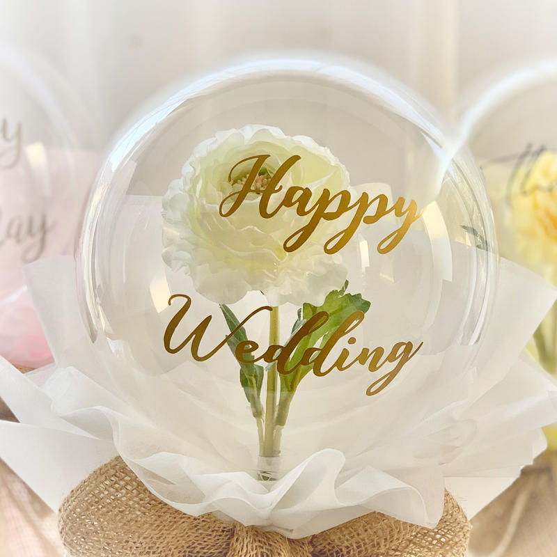 Hbs 22w 白ラナンキュラス花言葉 純潔 バルーンフラワー バルーンブーケ Ohana