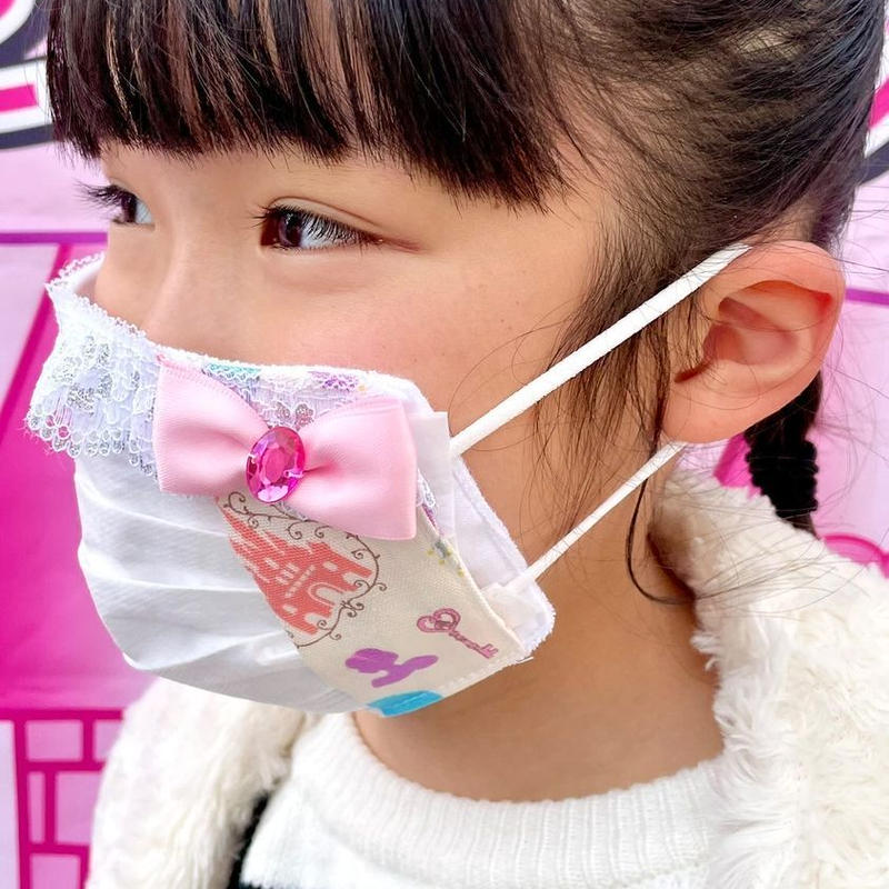 販売商品 プリンセスマスク 不織布マスク用カバー ミニベリーホワイト 子供用mサイズ