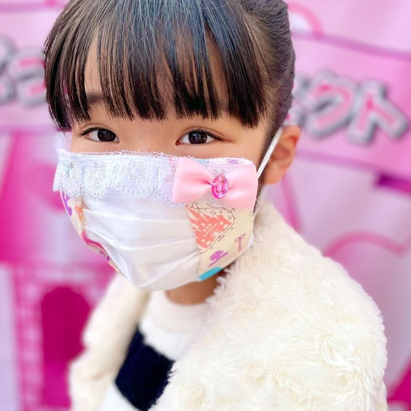 販売商品 プリンセスマスク 不織布マスク用カバー ミニベリーホワイト 子供用mサイズ