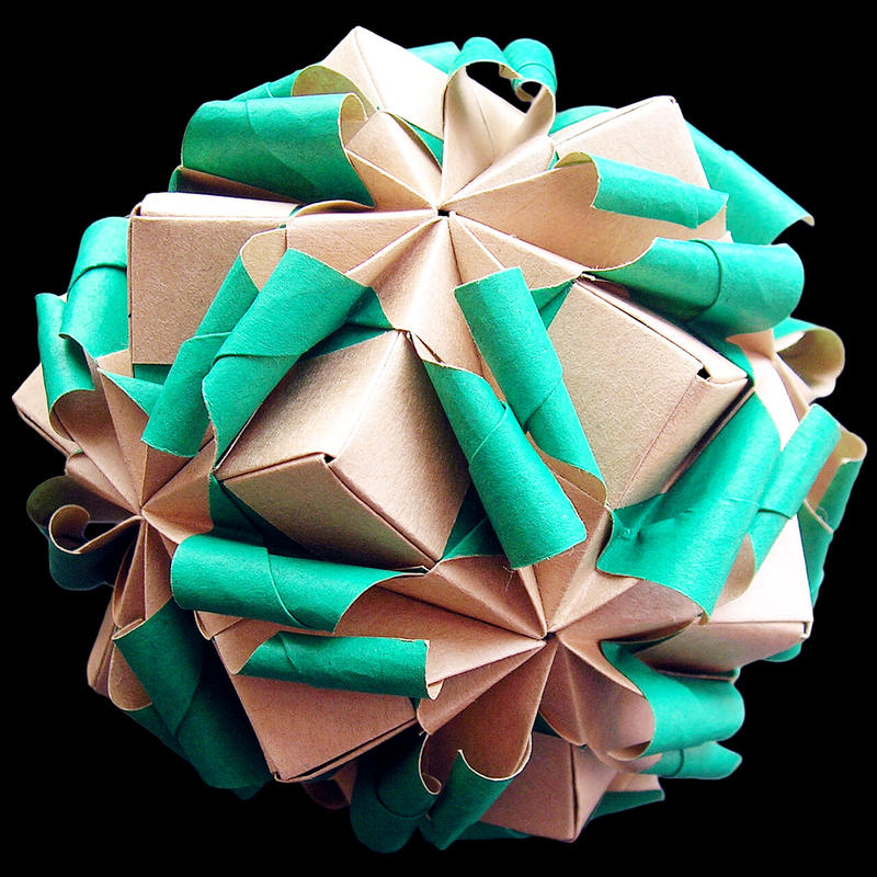 折り紙で作るくす玉の折り図 ツー ツー スリー Origamio Shop