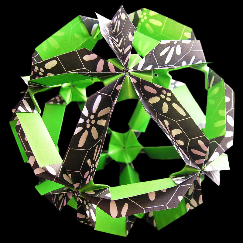 折り紙で作るくす玉の折り図 幻月 Origamio Shop