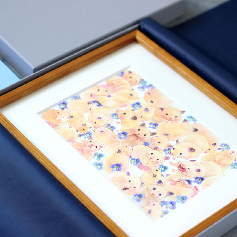 複製原画《どんなきみも》|30匹のキンクマハムスターおもちと