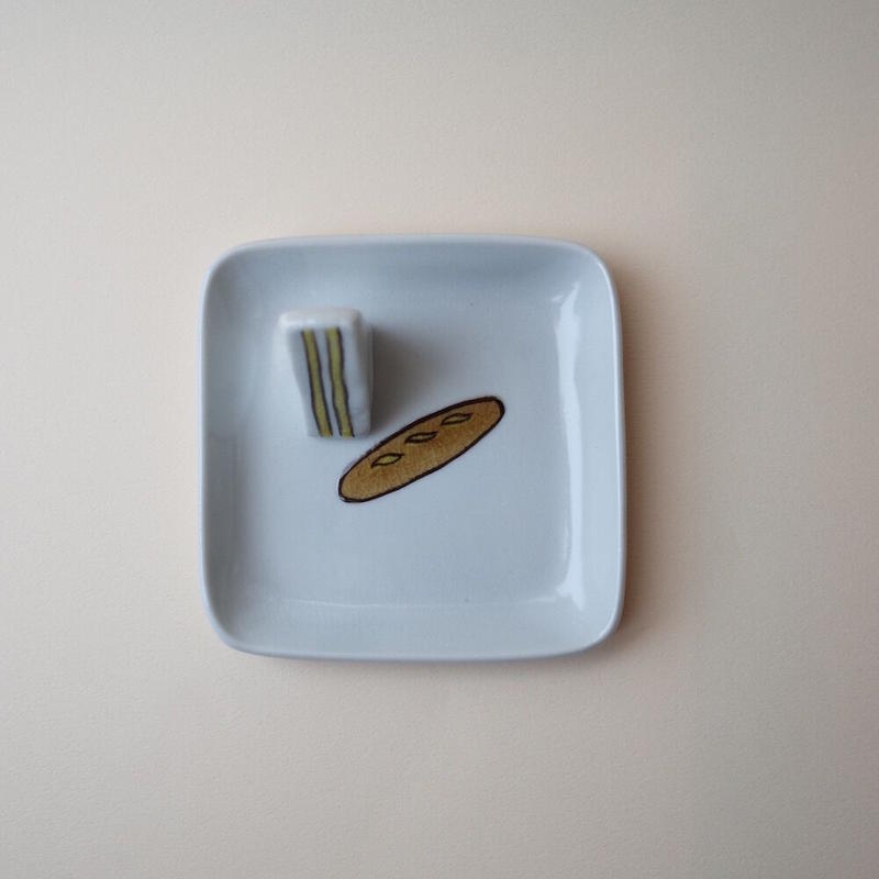 今江未央 Imae Mio 九谷焼立体四角皿 オトメの金沢 陳列室