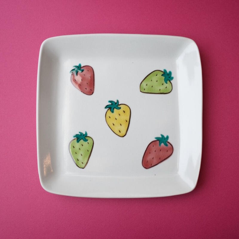 今江未央 Imae Mio 九谷焼 四角皿 大 オトメの金沢 陳列室