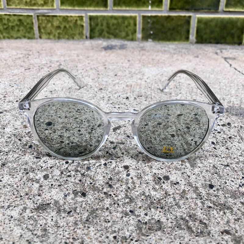 Select ボストン型 サングラス カラーレンズ クリアフレーム Uvカット 簡易ケース付