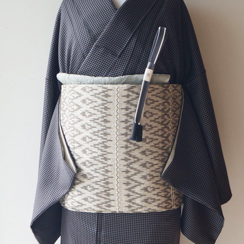 染色作家 斉藤三才 小紋 小花文 暈し染め 反端付き m-kk756