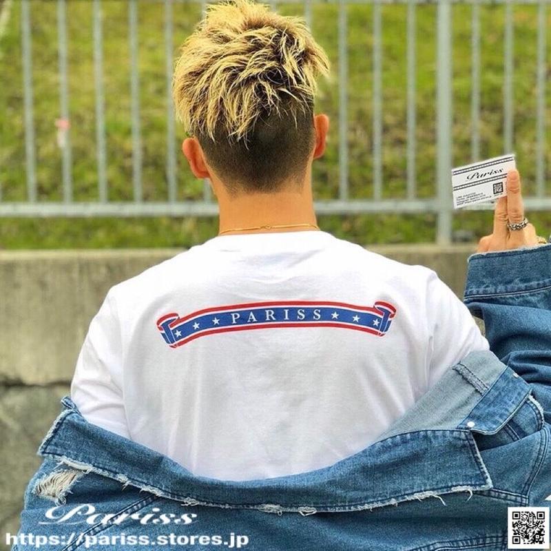トリコロールtシャツ ブラック ホワイト Pariss