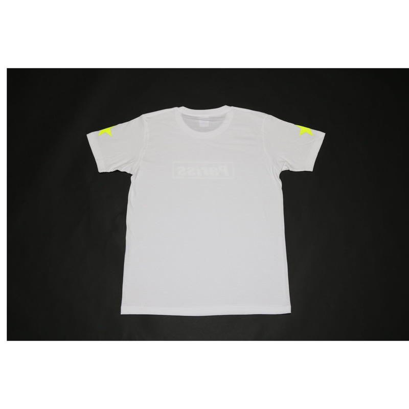 Boxロゴtシャツ ホワイト 蛍光イエロー ホワイト 蛍光ピンク Pariss