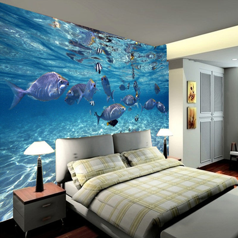 カスタム壁紙 3d 立体水中 世界の海洋魚 リビング 子供部屋 テレビ 背景 壁画 壁紙 54