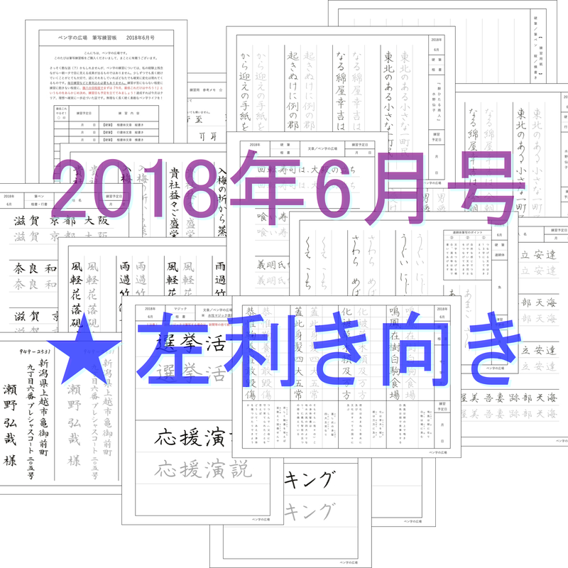 左利き向き ペン字の広場 筆写練習帳 18年6月号 ペン字の広場 左利き向き ペン字の広場 筆写練習帳 18年6月号 ペン字の広場