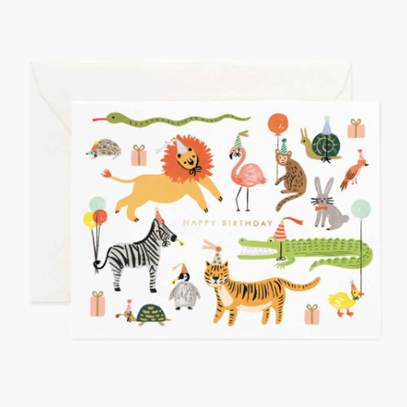 Rifle Paper Co 誕生日どうぶつバースデーカードgcb048 Piccoli