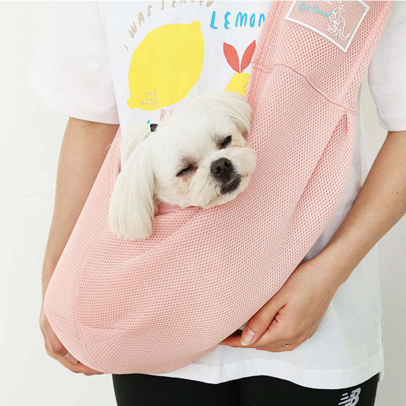 ITSDOG】カンガルースリングバッグ〈メッシュ〉 ピンク・Mサイズ