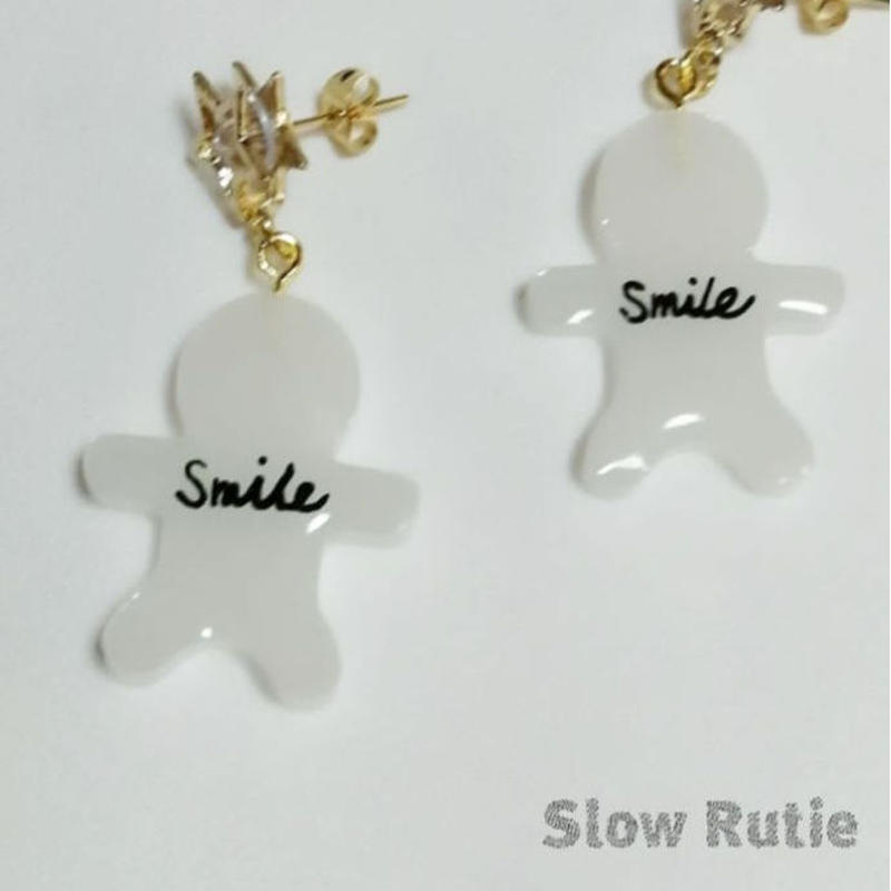 ジンジャーマン 人形 シルエット ピアス Smile Slow Rutie