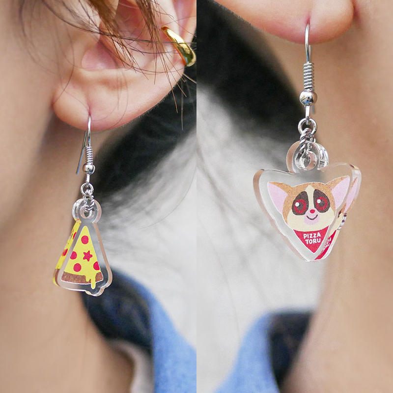 Pizzatoru Earrings ピザトルとピザのピアスセット ショウガラゴのピ