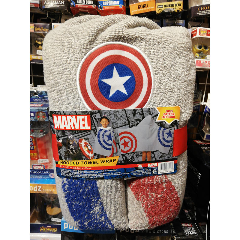 Usa直輸入 Marvel マーベル キャプテンアメリカ アイコン ケープ フード付き タオ
