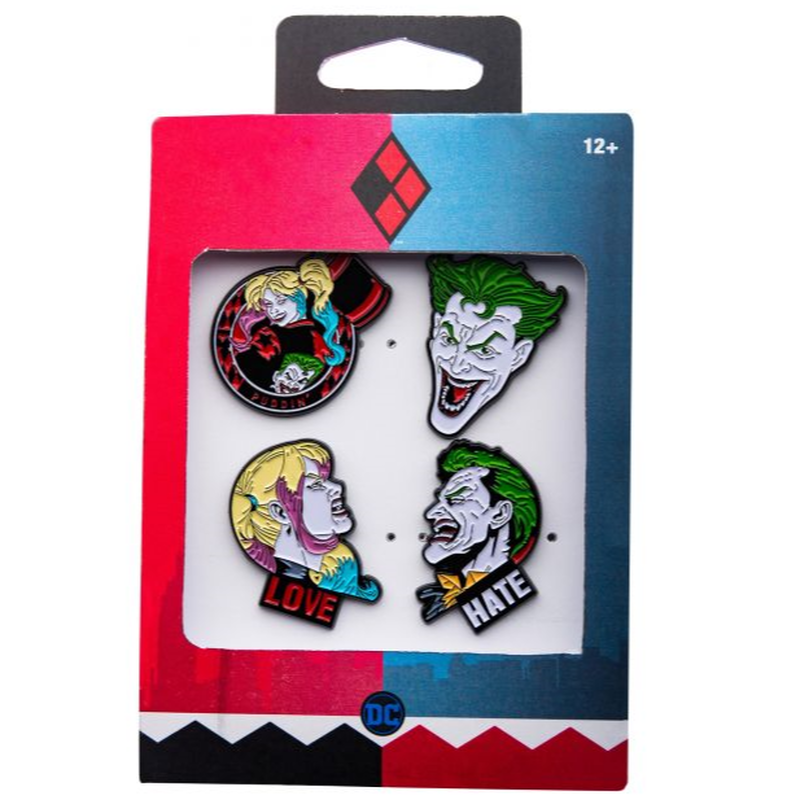 Usa直輸入 Dc ジョーカー ハーレークイーン フェイス エナメル ラペル ピン 4個