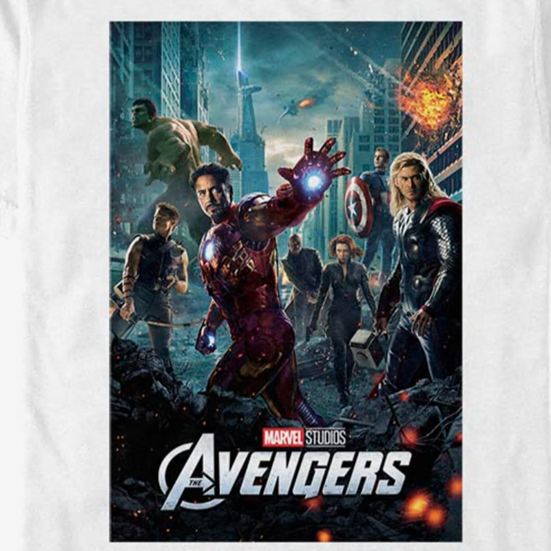 Usa直輸入 Marvel アベンジャーズ ポスター 白地 ｔシャツ マーベル 映画 Mcu