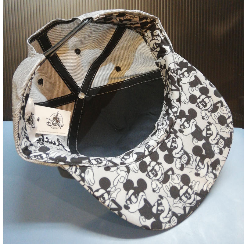 Usa直輸入 Disney メガネ ミッキー キャップ 総柄 つばの裏にも柄入り ハット 帽