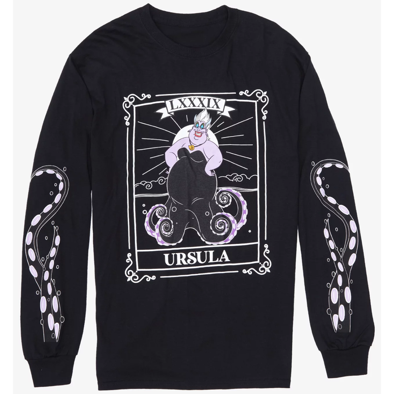 Usa直輸入 Disney リトルマーメイド アースラ タロット柄 ロングスリーブtシャツ