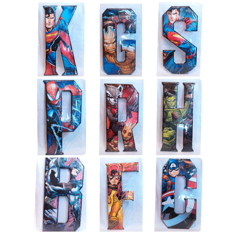 Usa直輸入 Marvel Dc アルファベット ヒーロー ブリキ看板 文字 ロゴ ブリキ