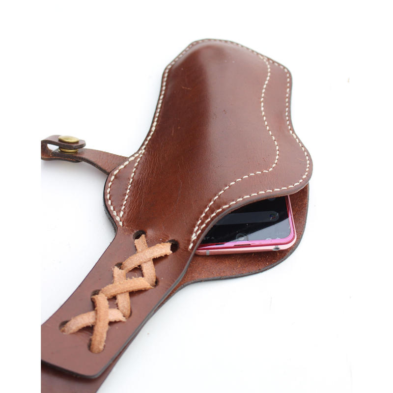 レザークラフト スマホ、携帯用ホルスター ガンホルスター 蛇革牛革