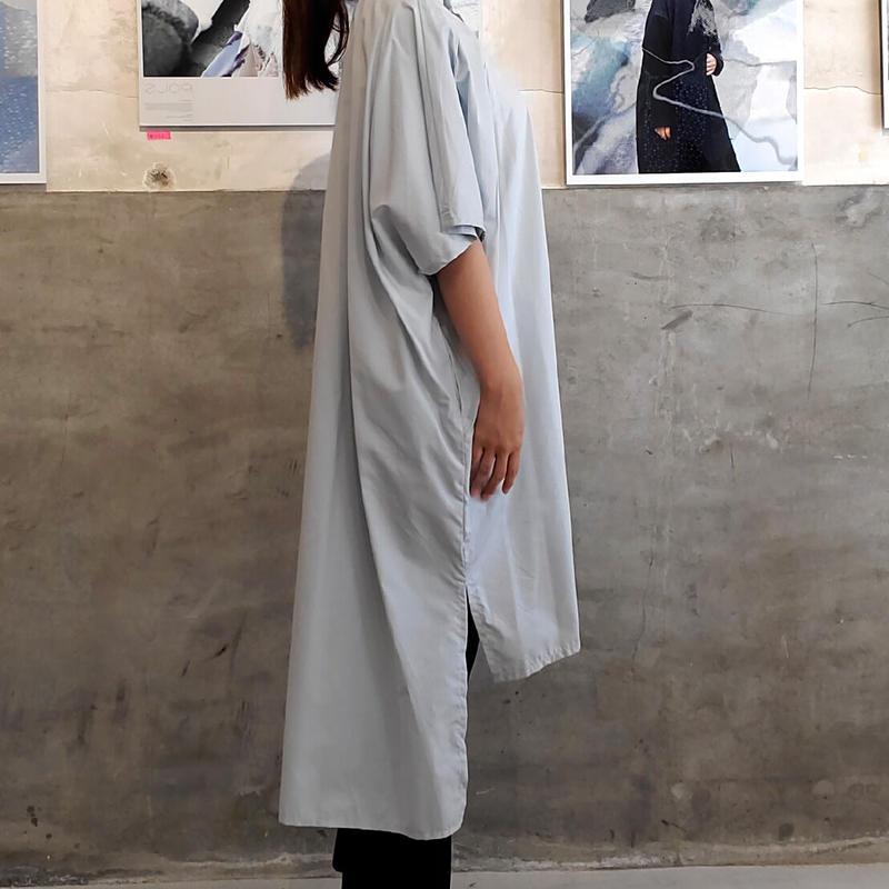 Sun シャツワンピース Col サックス Pols