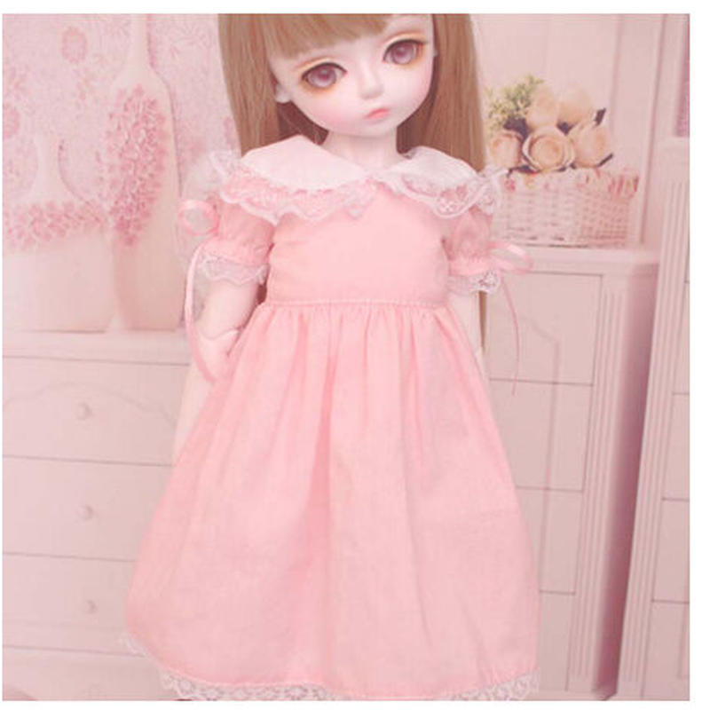 Bjd 球体関節人形 かわいいドレス ワンピ ピンク ドール衣装 カスタムドール 服 美しい
