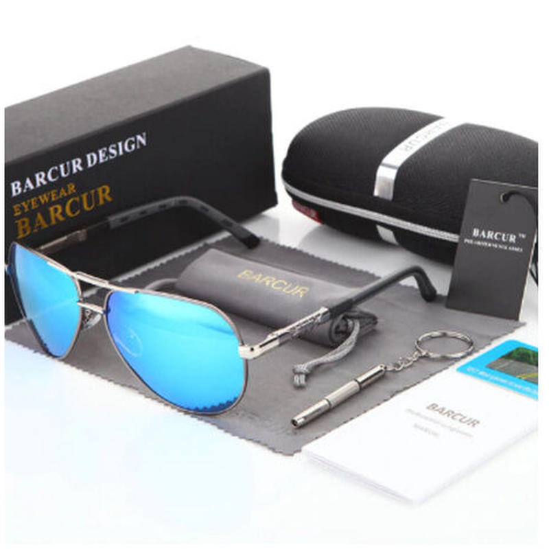 Barcur サングラス ミラーレンズ メンズ パイロット 人気 Uv400 紫外線99 カッ