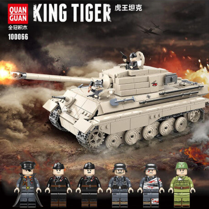 レゴ互換 戦車 キングタイガー ドイツ軍 ミニフィグ 武器付き 第二次世界大戦 Ww2 タンク