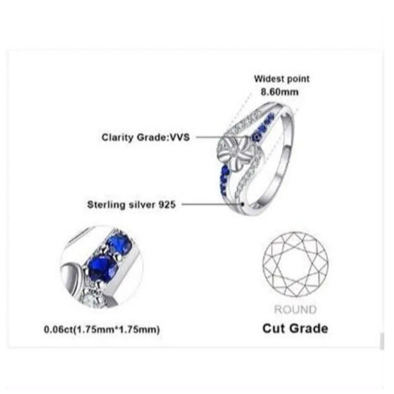 Jewelrypalace 0 3ct イミテーション ブルーサファイア フラワーリング