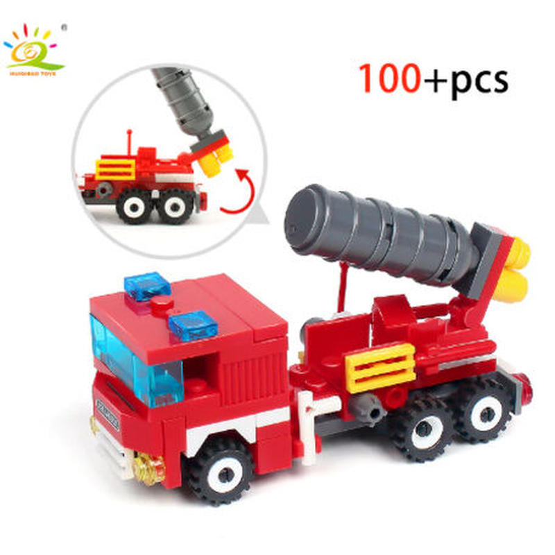 レゴ互換 消防車 ヘリコプター はしご車 船 消防士 4in1 レスキュー 乗り物 ブロックセ