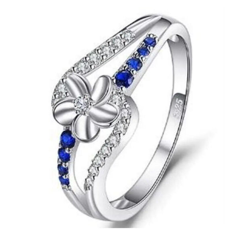 Jewelrypalace 0 3ct イミテーション ブルーサファイア フラワーリング